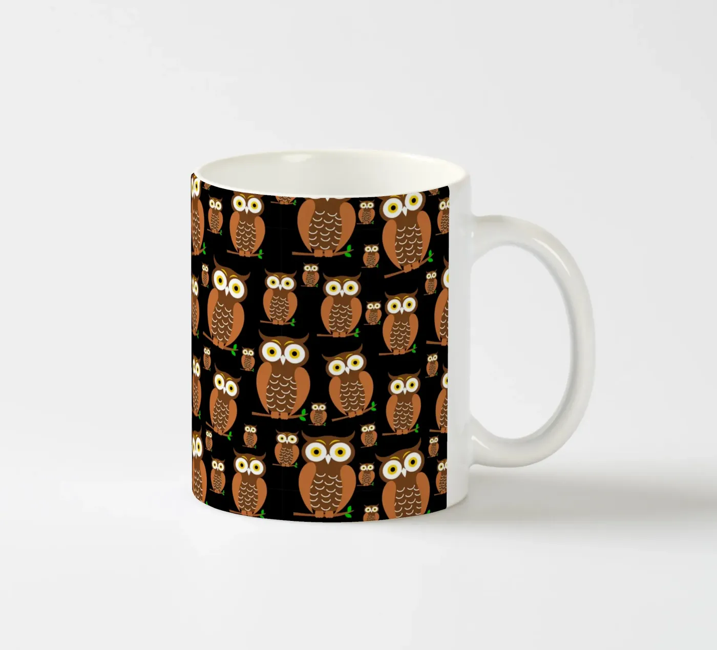 Cute owls pattern ceramic mug by baobabprintstore