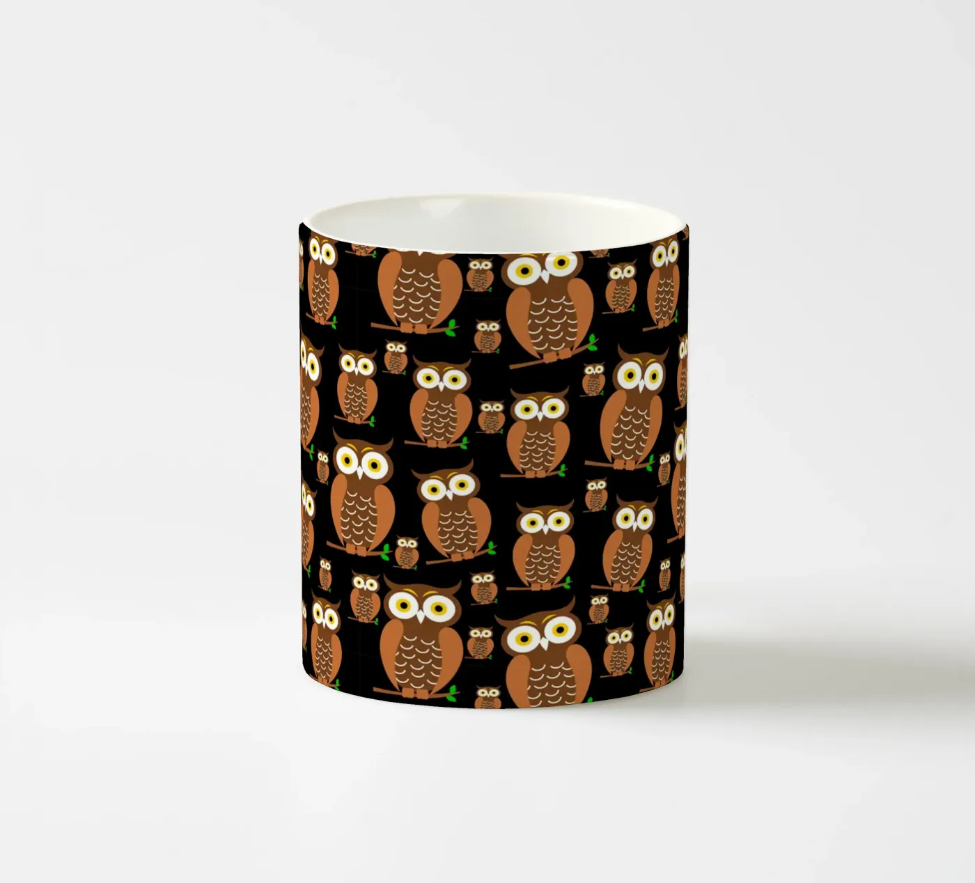Cute owls pattern ceramic mug by baobabprintstore