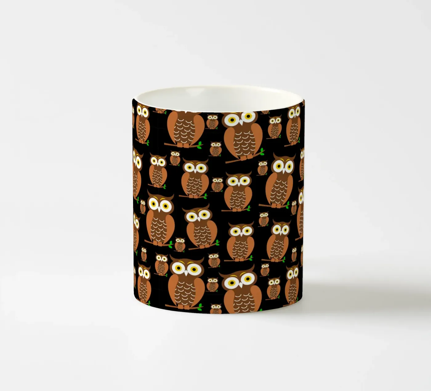 Cute owls pattern ceramic mug by baobabprintstore