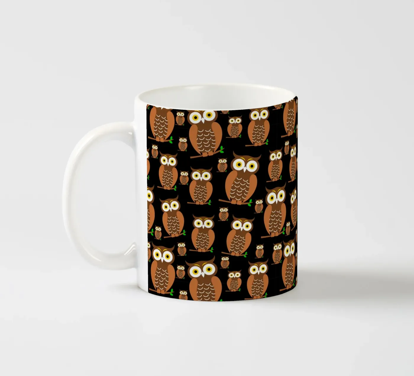 Cute owls pattern ceramic mug by baobabprintstore