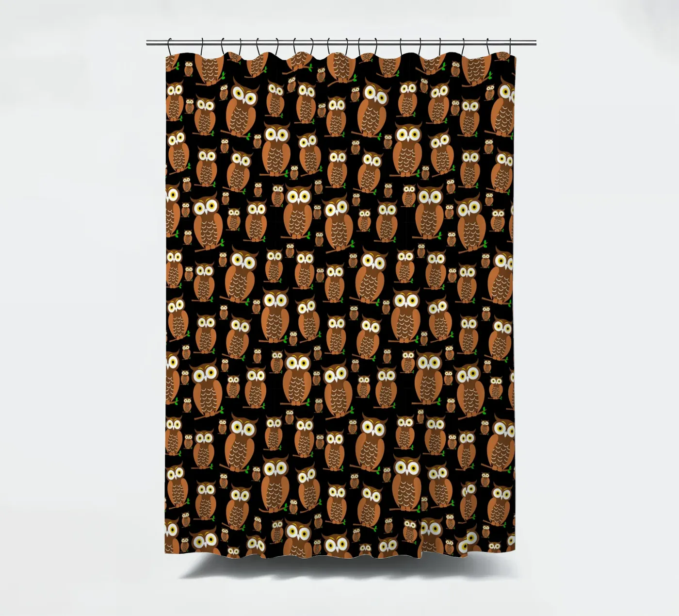 Cute owls pattern Duschvorhang von baobabprintstore