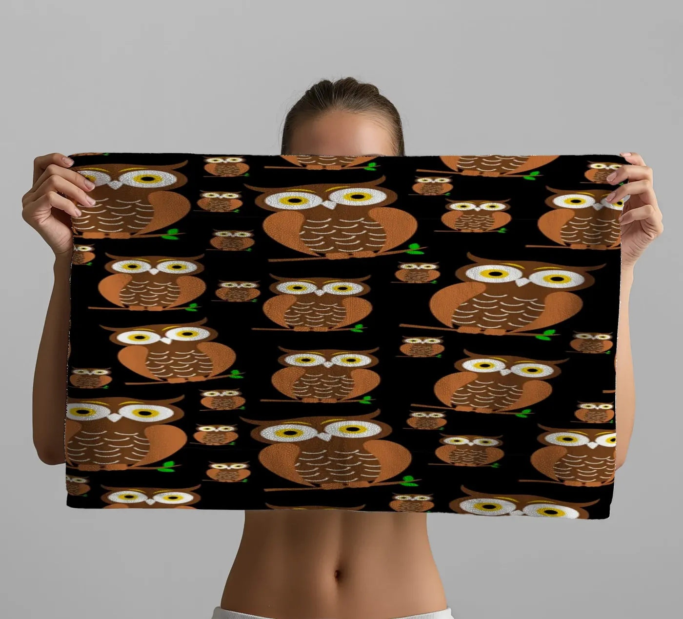 Cute owls pattern towel by baobabprintstore