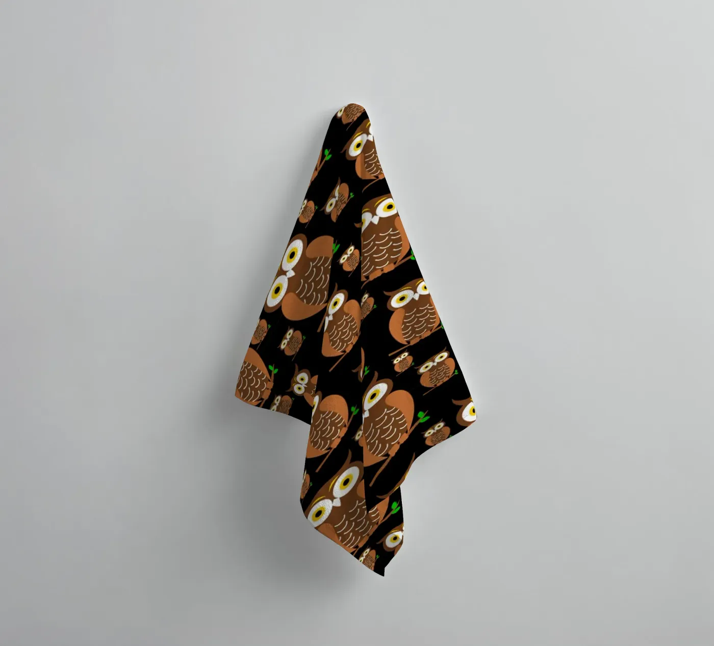 Cute owls pattern badhanddoek van baobabprintstore