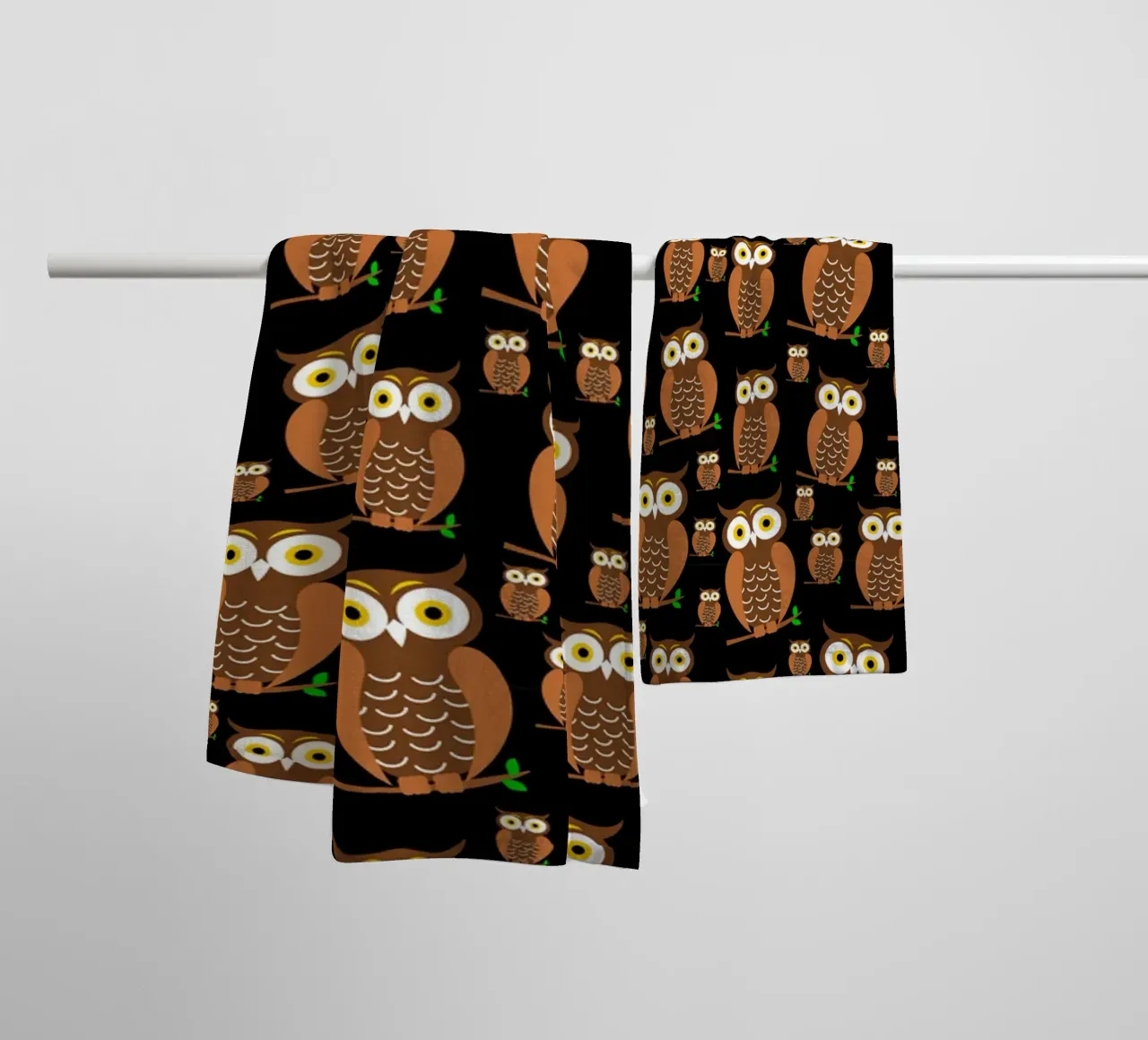 Cute owls pattern asciugamano da bagno da baobabprintstore