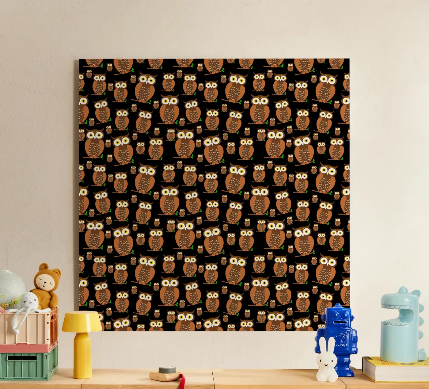 Cute owls pattern plexiglas de baobabprintstore