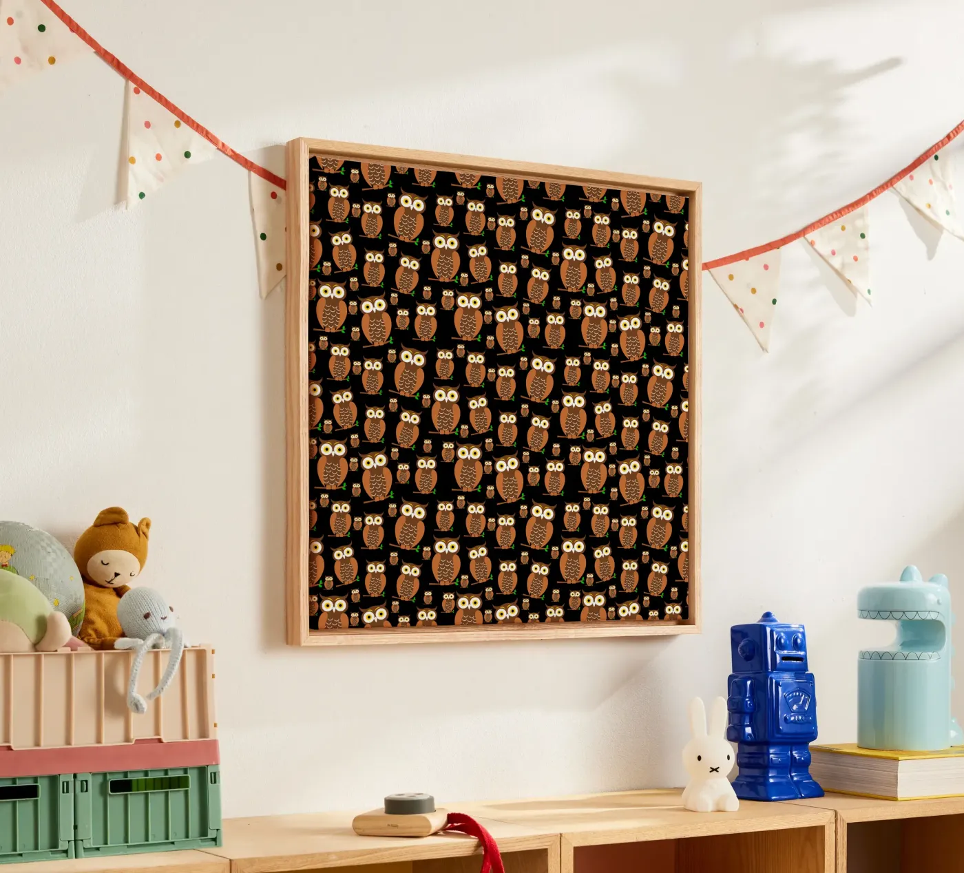Cute owls pattern canvas by baobabprintstore