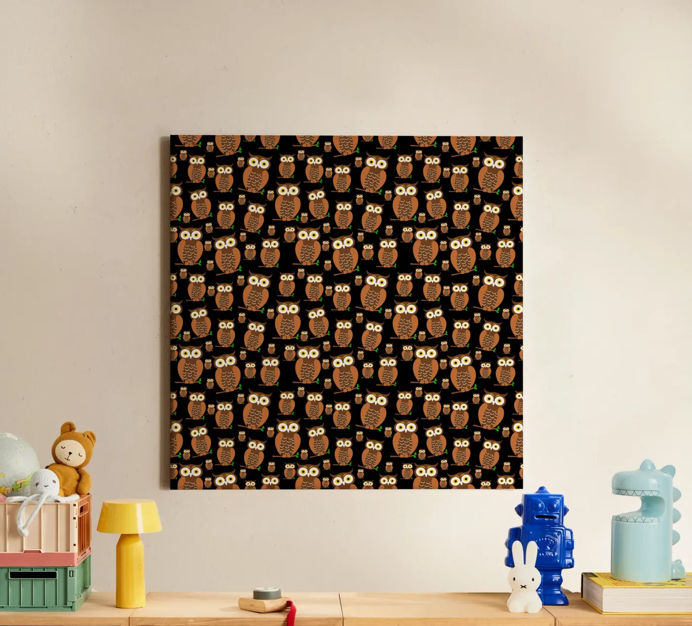 Cute owls pattern canvas by baobabprintstore
