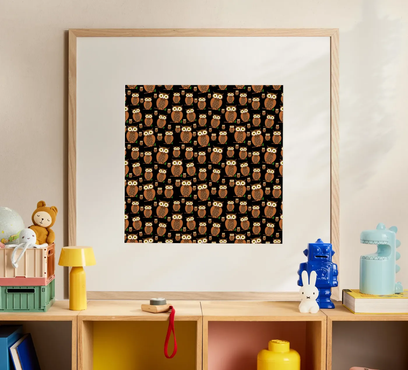 Cute owls pattern poster by baobabprintstore