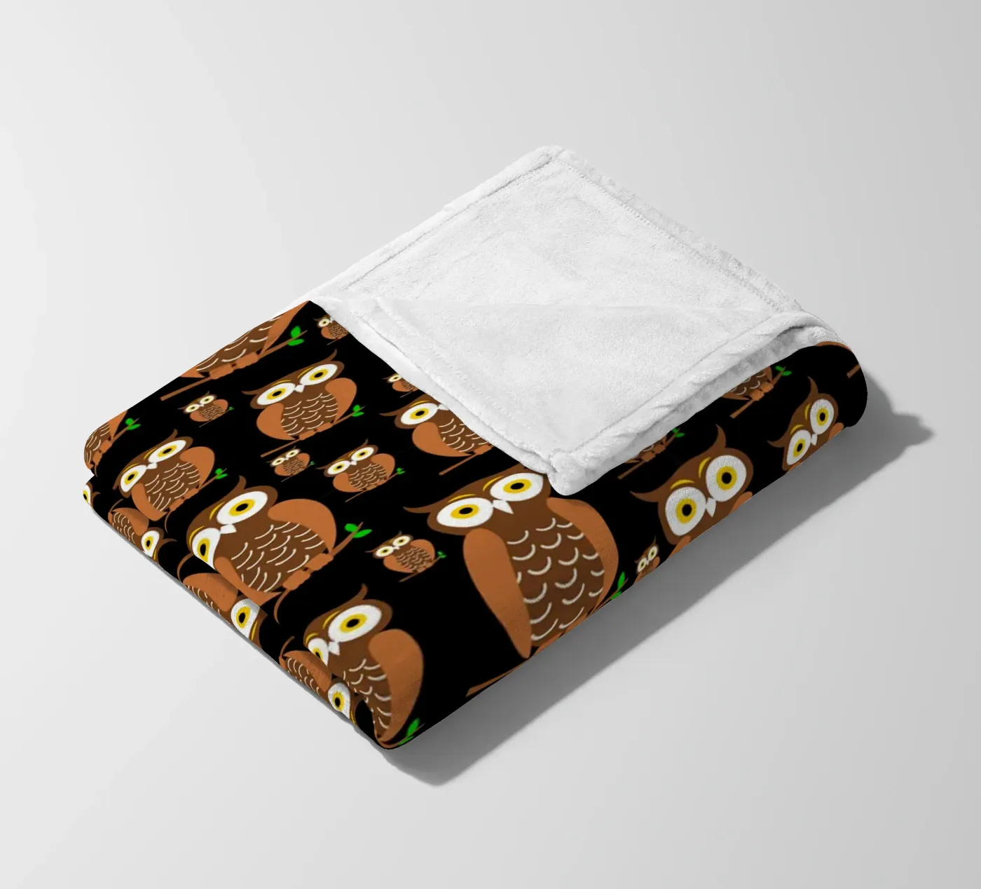 Cute owls pattern plaid polaire de baobabprintstore