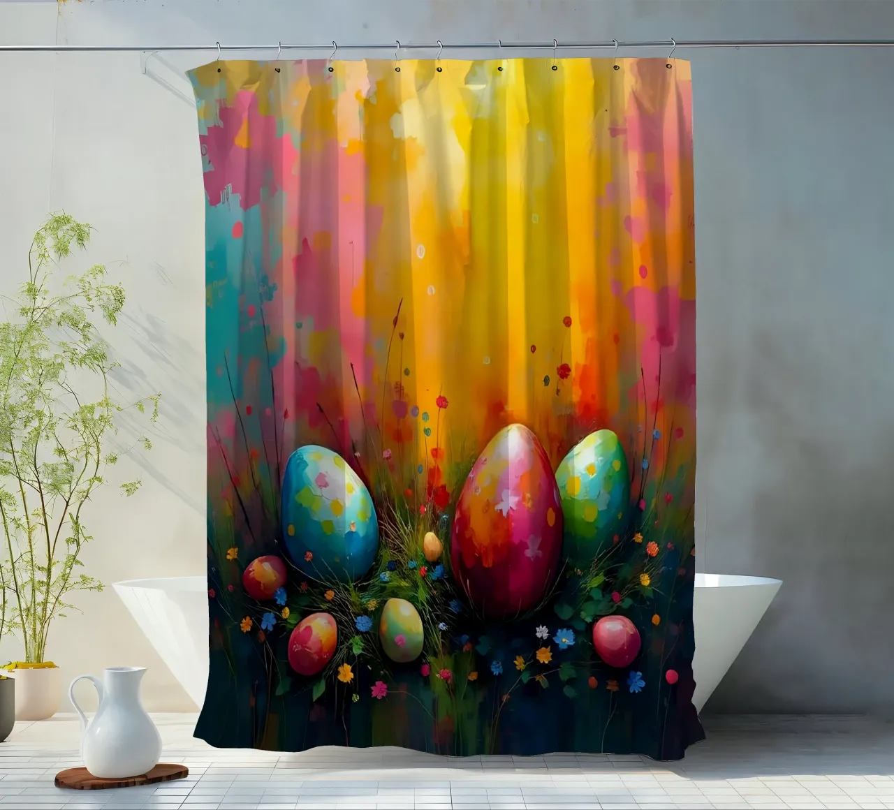 Ostern_Stil_B_4 Duschvorhang von Farb- und Blütenzauber by LK