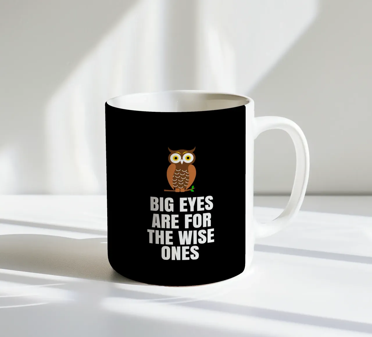Big eyes are for the wise ones tazza in ceramica da baobabprintstore