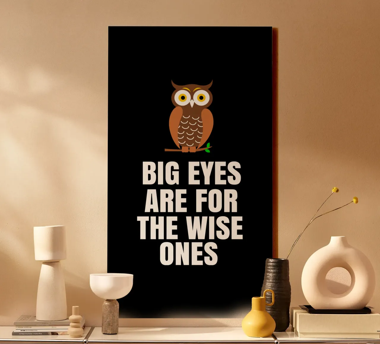 Big eyes are for the wise ones tela con Cornice a cassetta da baobabprintstore