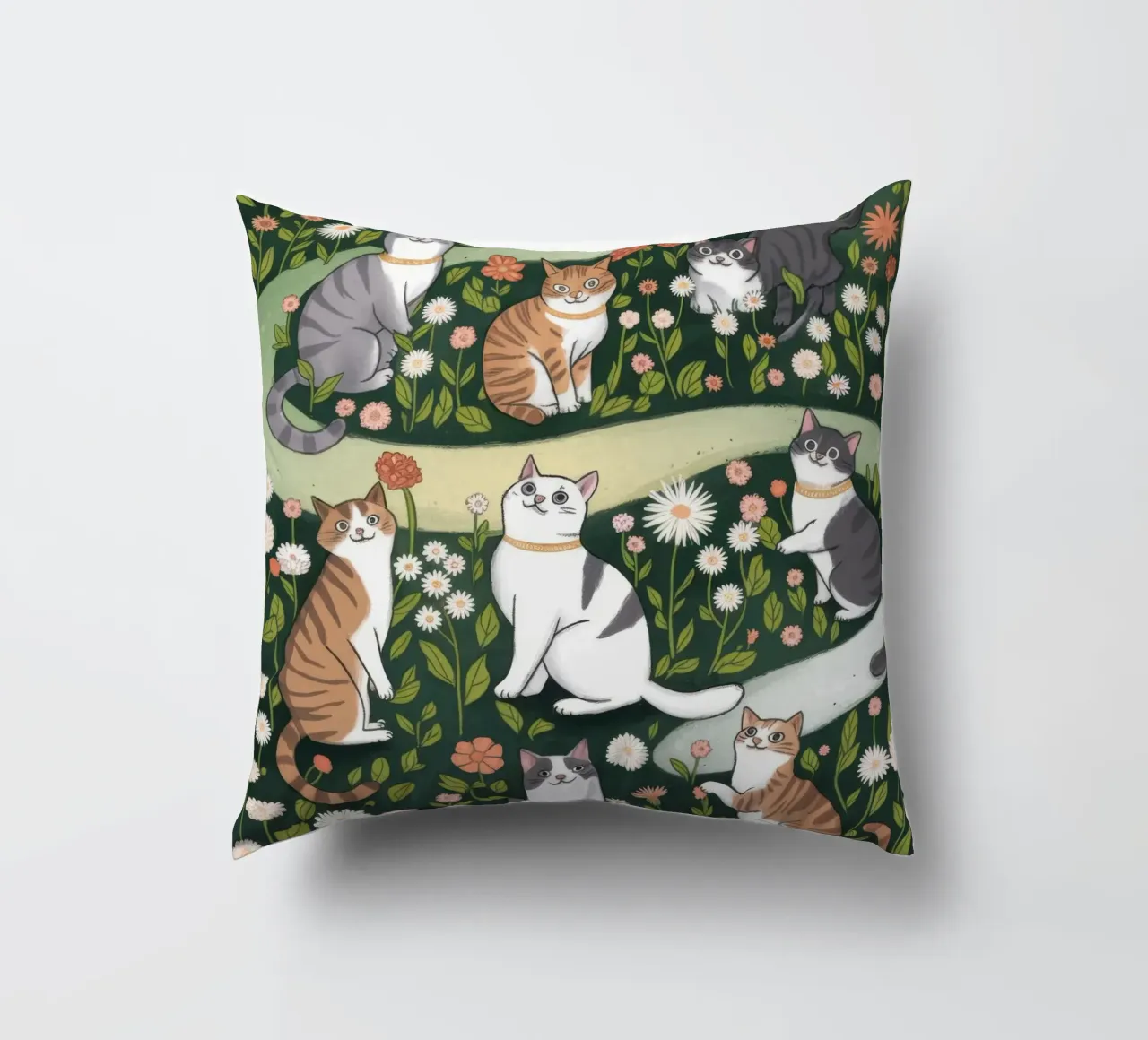 Parco giochi floreale felino cuscino da Timeless Huse