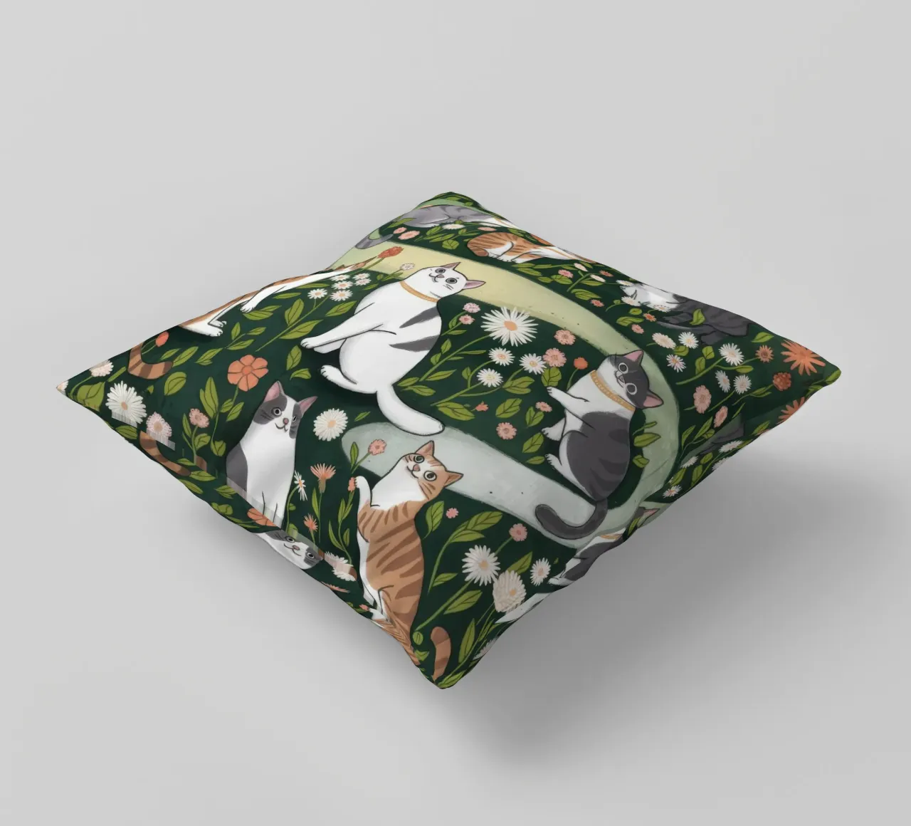 Parco giochi floreale felino cuscino da Timeless Huse