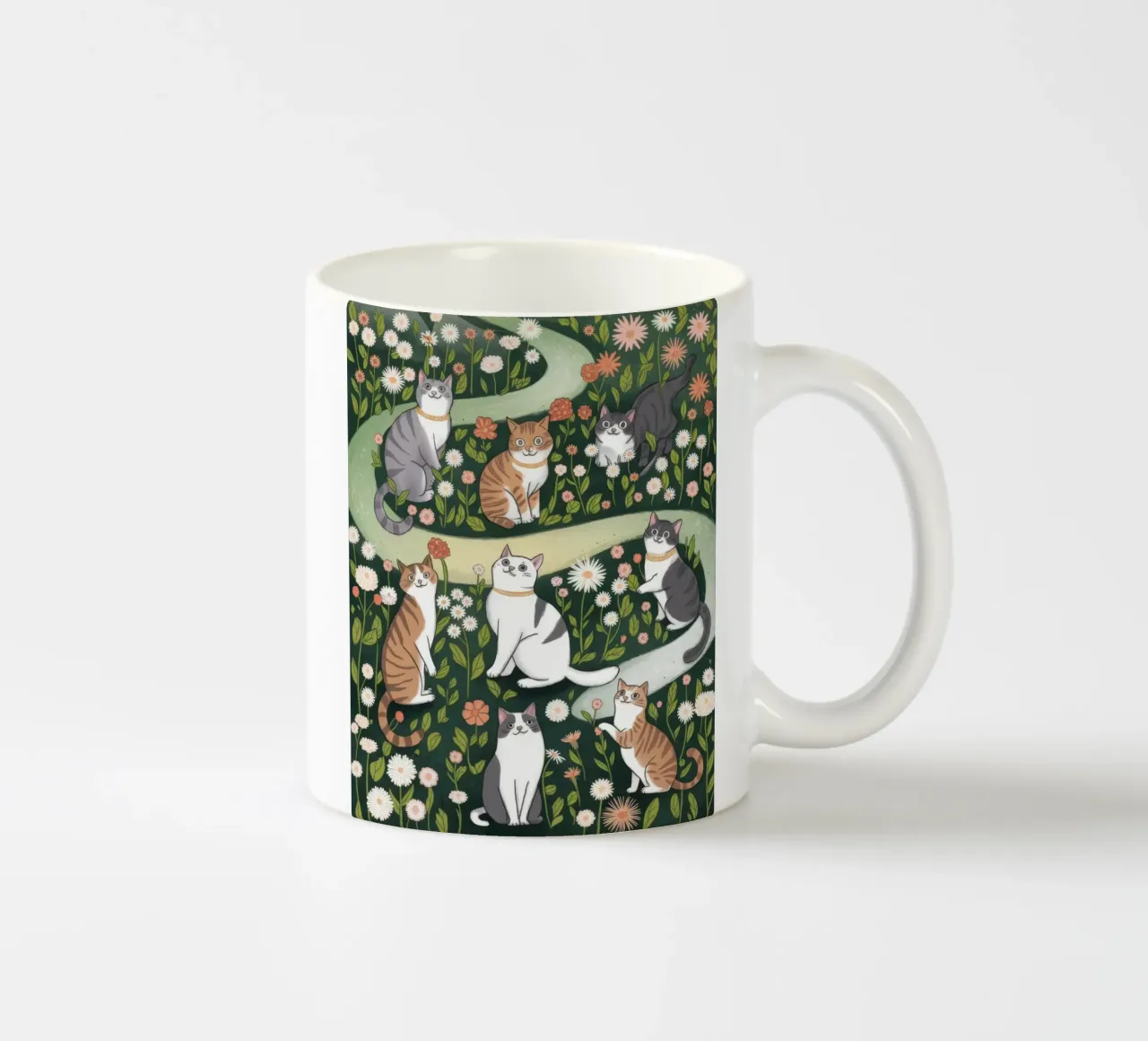 Parco giochi floreale felino tazza in ceramica da Timeless Huse