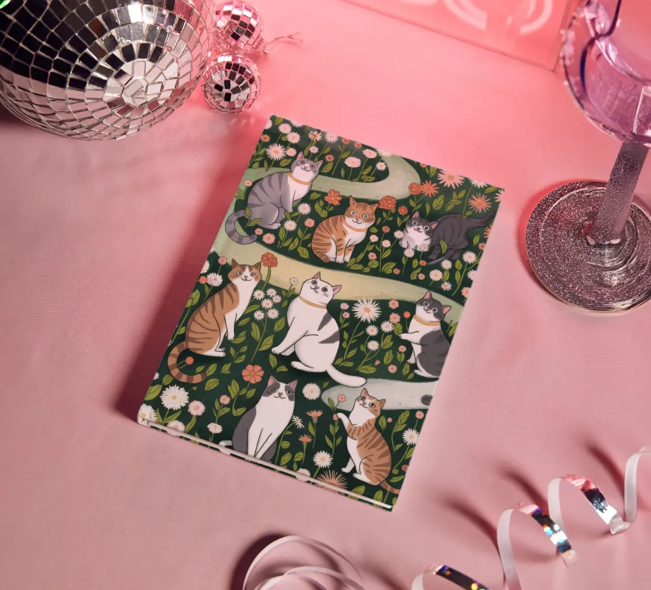 Feline Floral Playground notebook by Timeless Huse