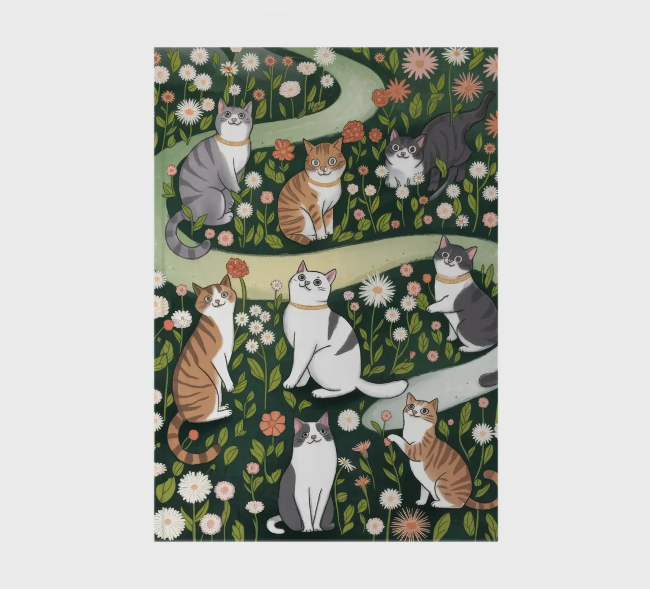 Feline Floral Playground notebook by Timeless Huse