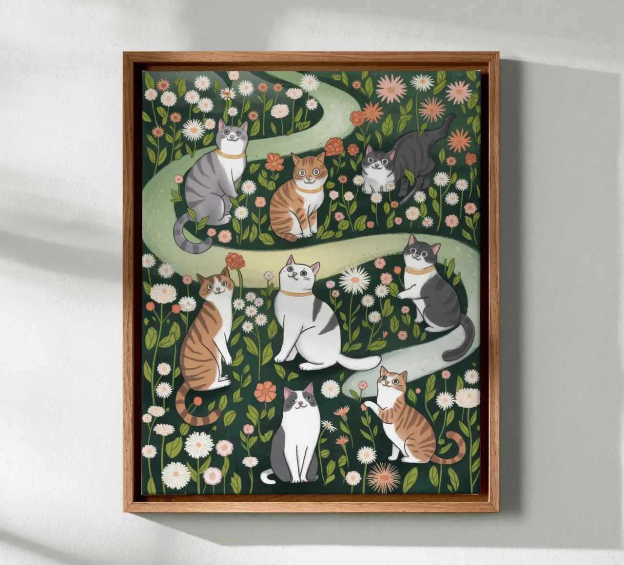 Feline Floral Playground canvas by Timeless Huse