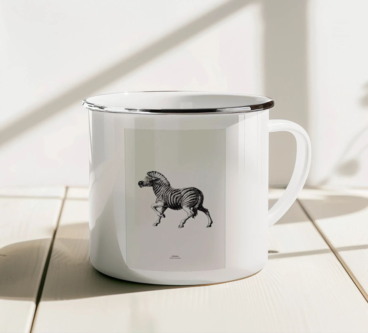 Zebra tazza in smalto da Flora & Fauna
