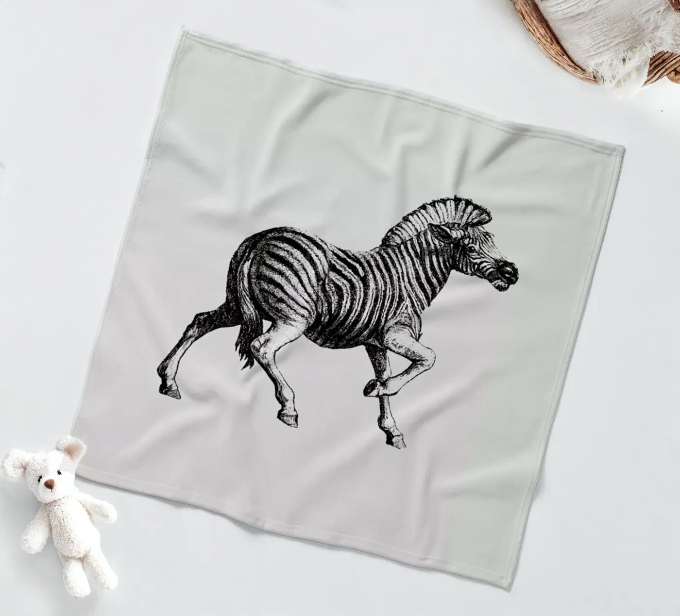 Zebra fleece blanket by Flora & Fauna
