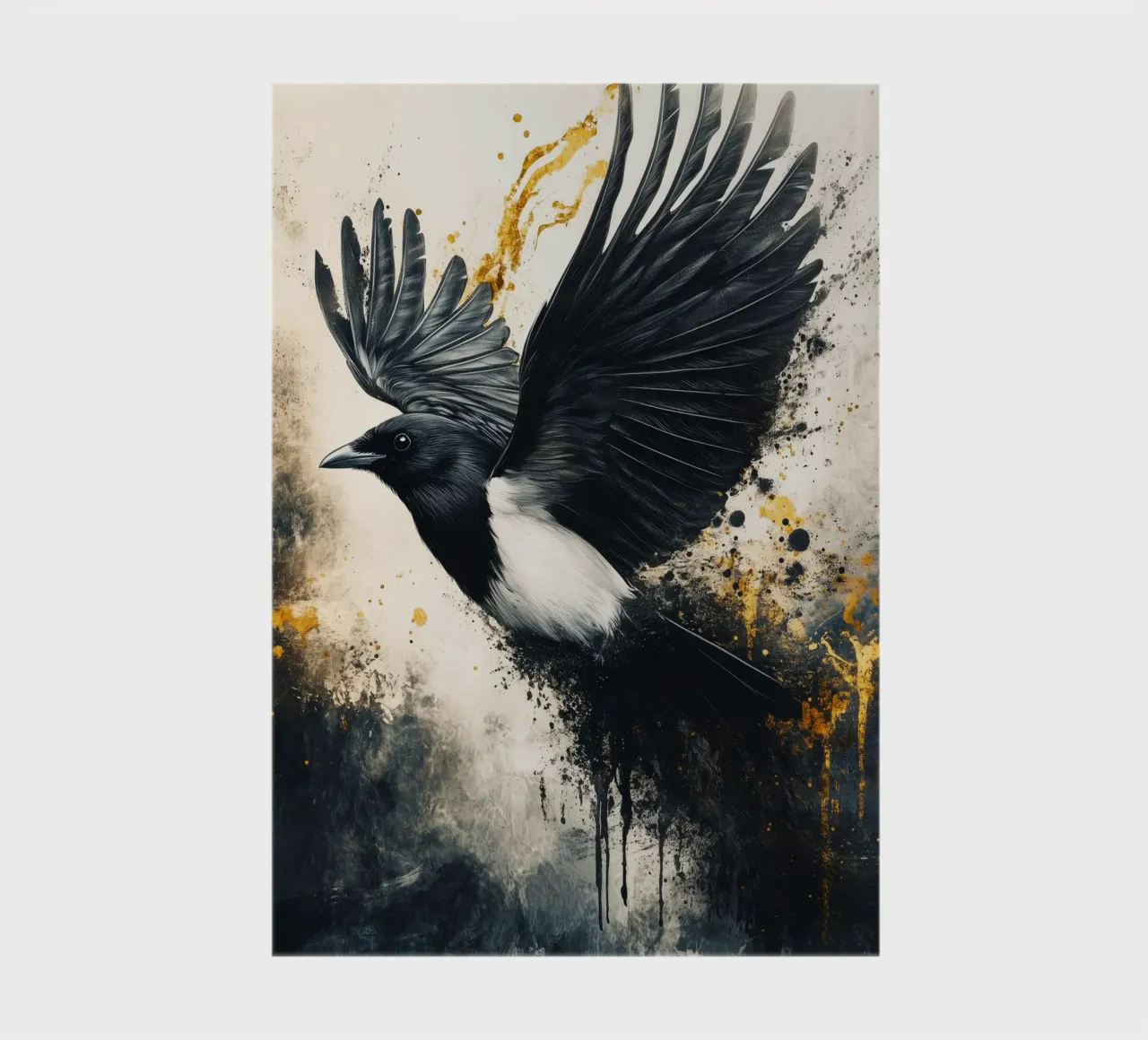 Golden Magpie notebook by Justyna Jaszke JBJart