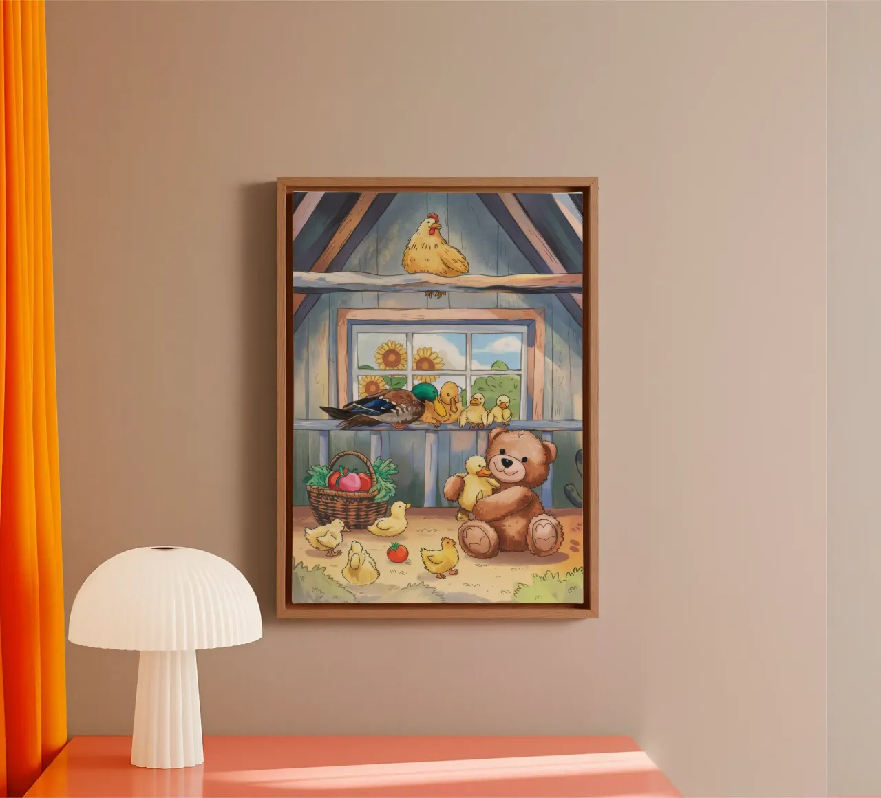 Rustiek boerenleven canvas met Baklijst van Timeless Huse
