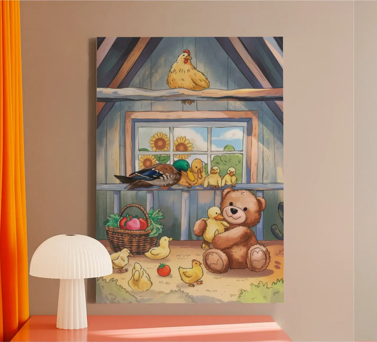 Rustiek boerenleven canvas met Baklijst van Timeless Huse