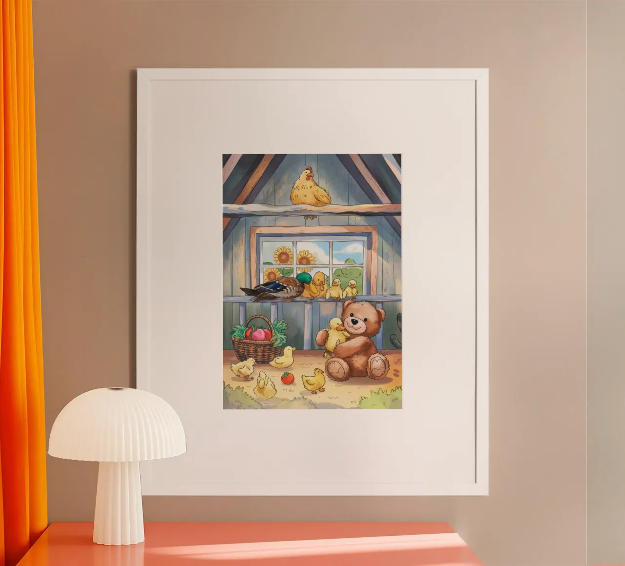 La beatitudine rustica dell'aia poster con telaio in plastica da Timeless Huse