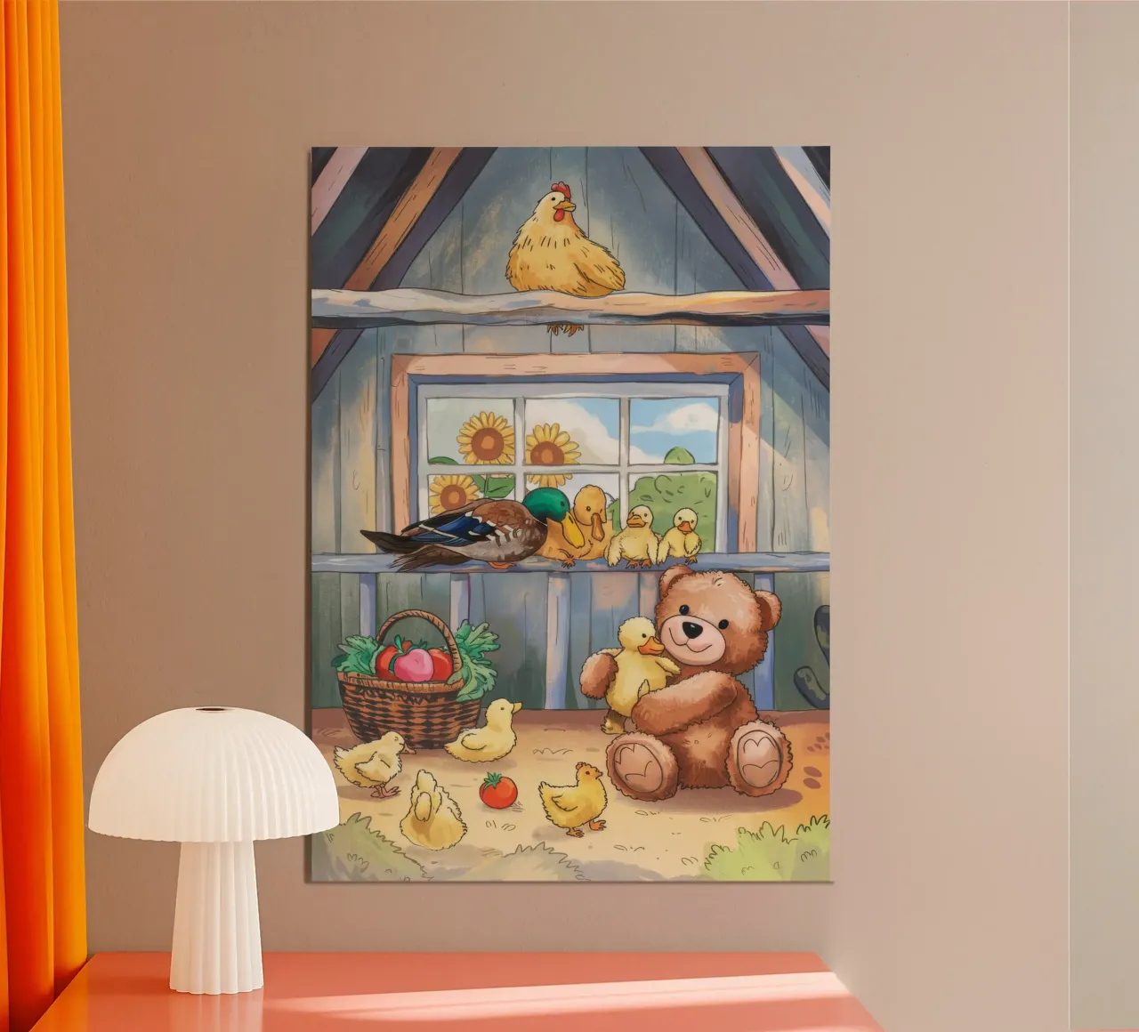 La beatitudine rustica dell'aia poster con telaio in plastica da Timeless Huse