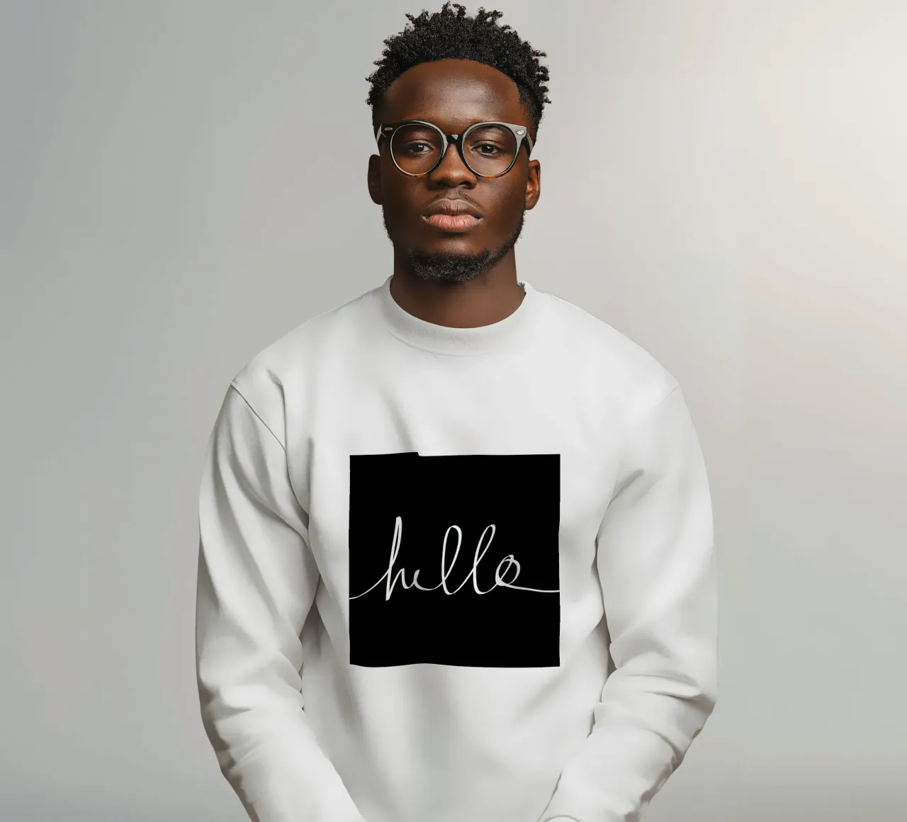 Hello sweatshirt by Leah Flores