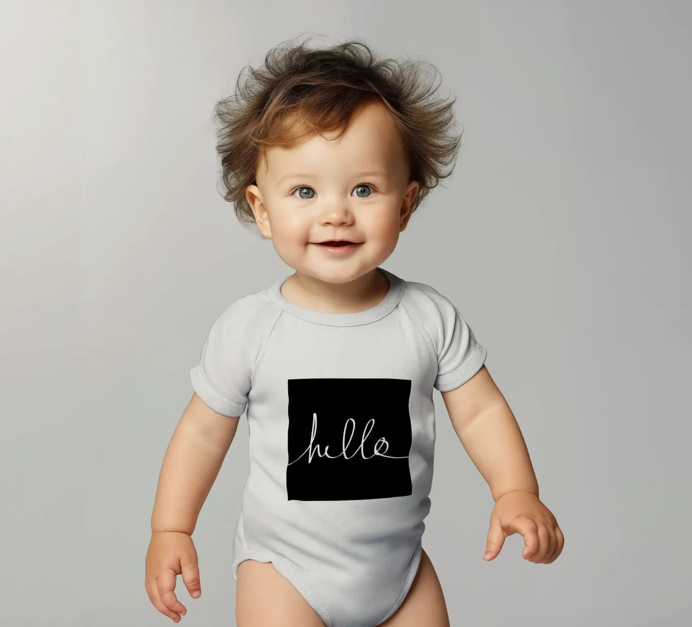 Hello Kurzarm Babybody von Leah Flores