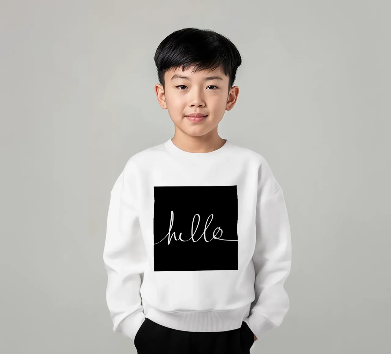 Hello kids sweatshirt by Leah Flores