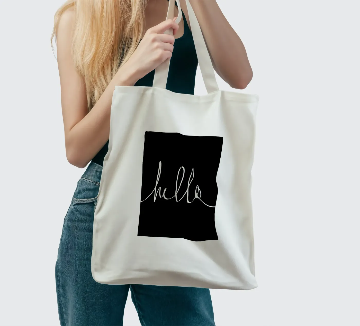 Hello tote bag by Leah Flores