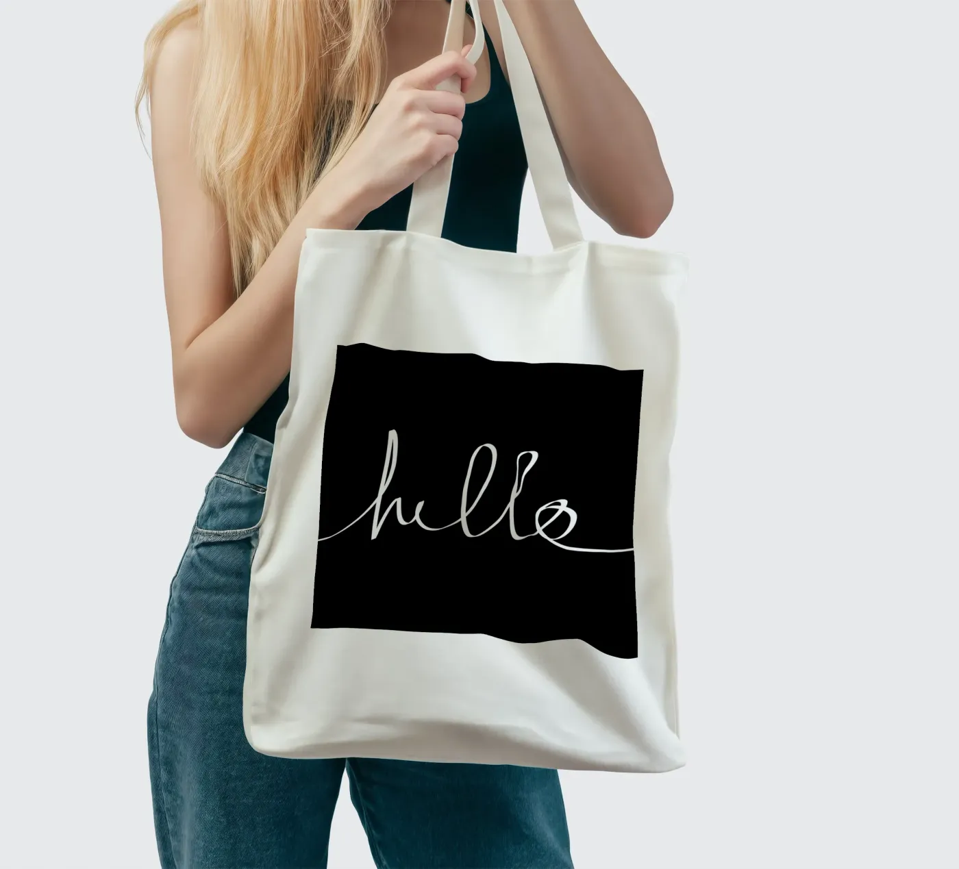 Hello tote bag by Leah Flores