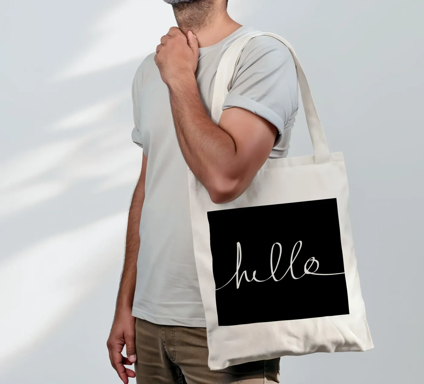 Hello tote bag by Leah Flores
