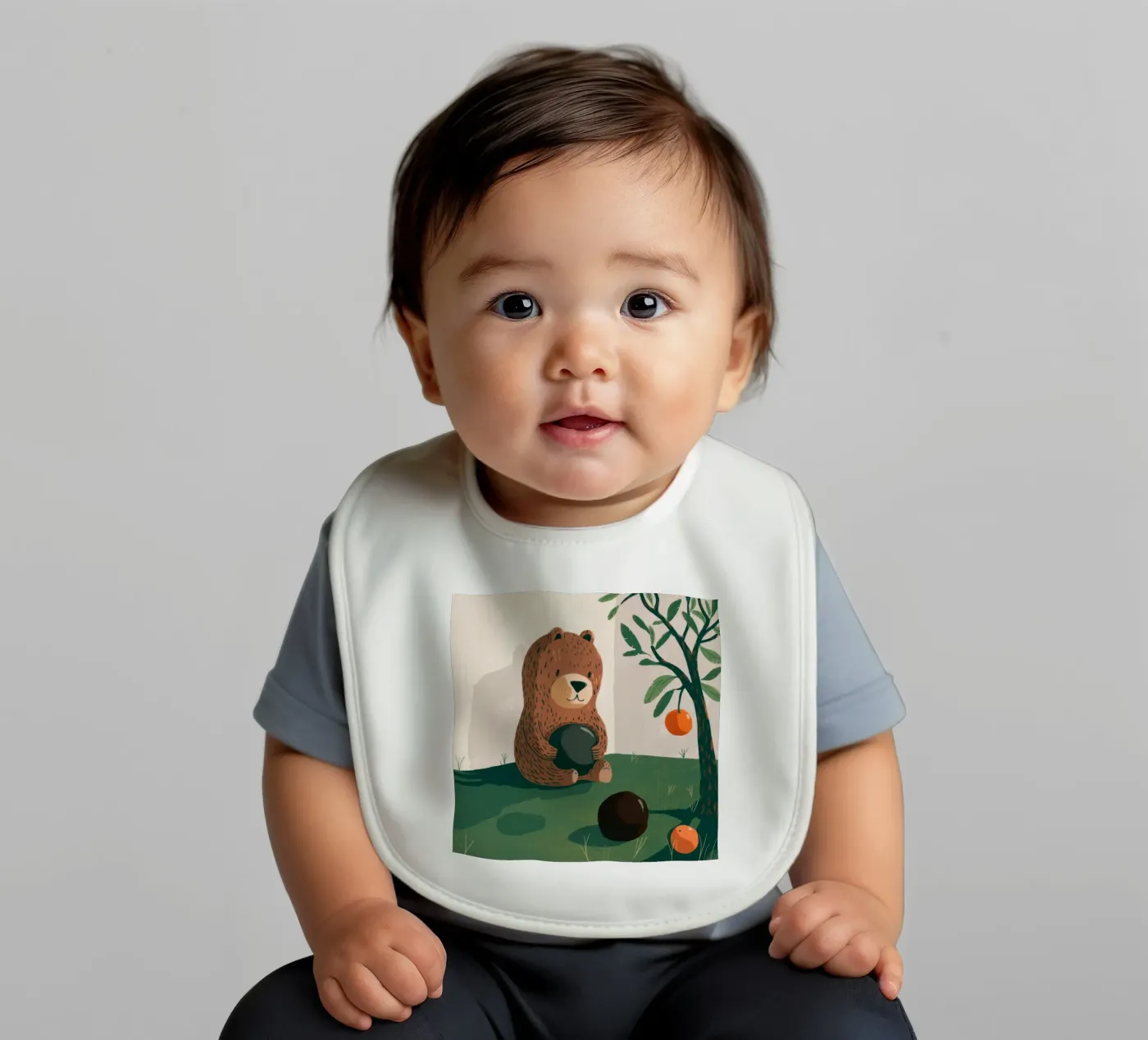 Harvest Bear Delight baby bib by Timeless Huse