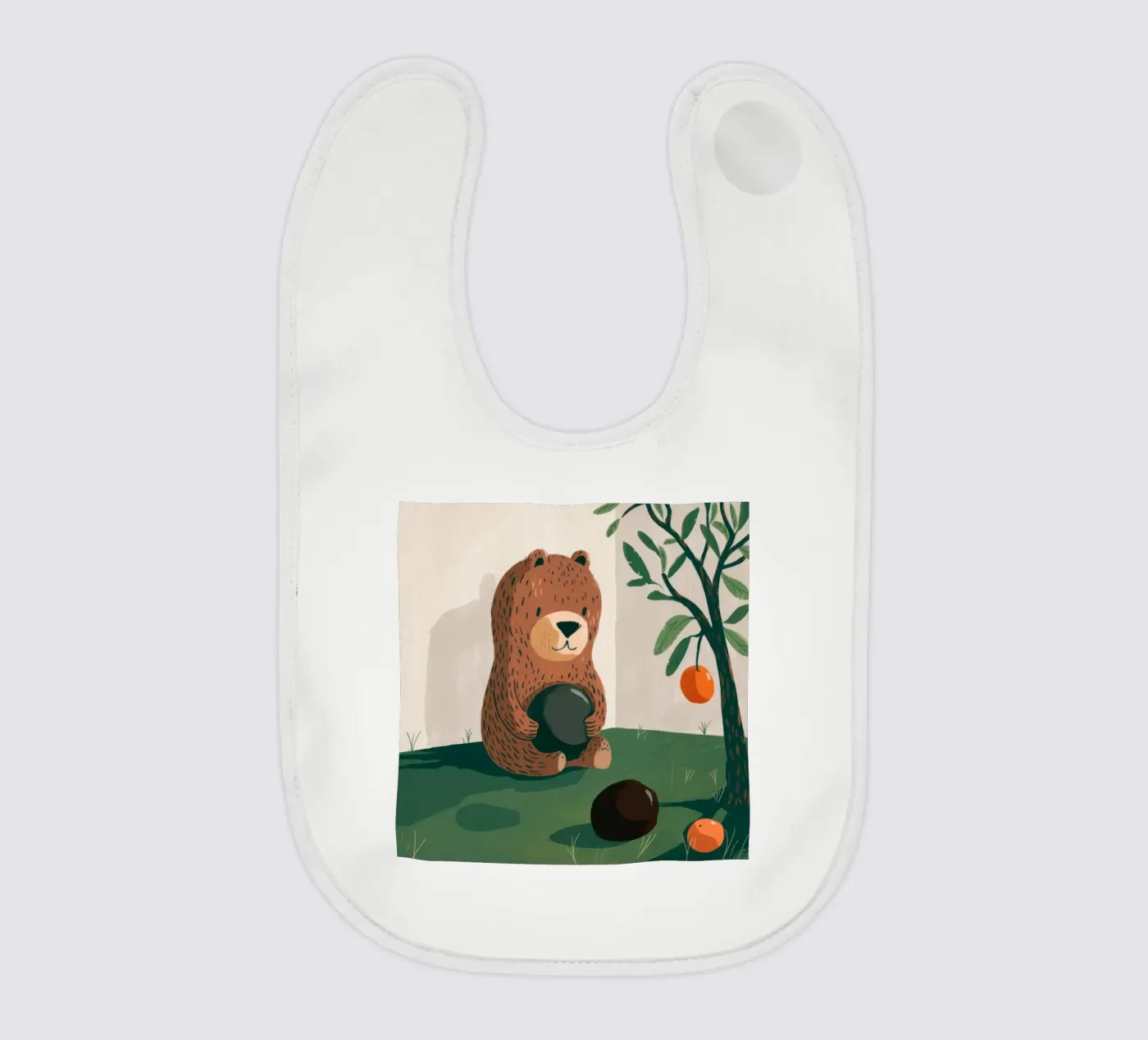 Harvest Bear Delight baby bib by Timeless Huse