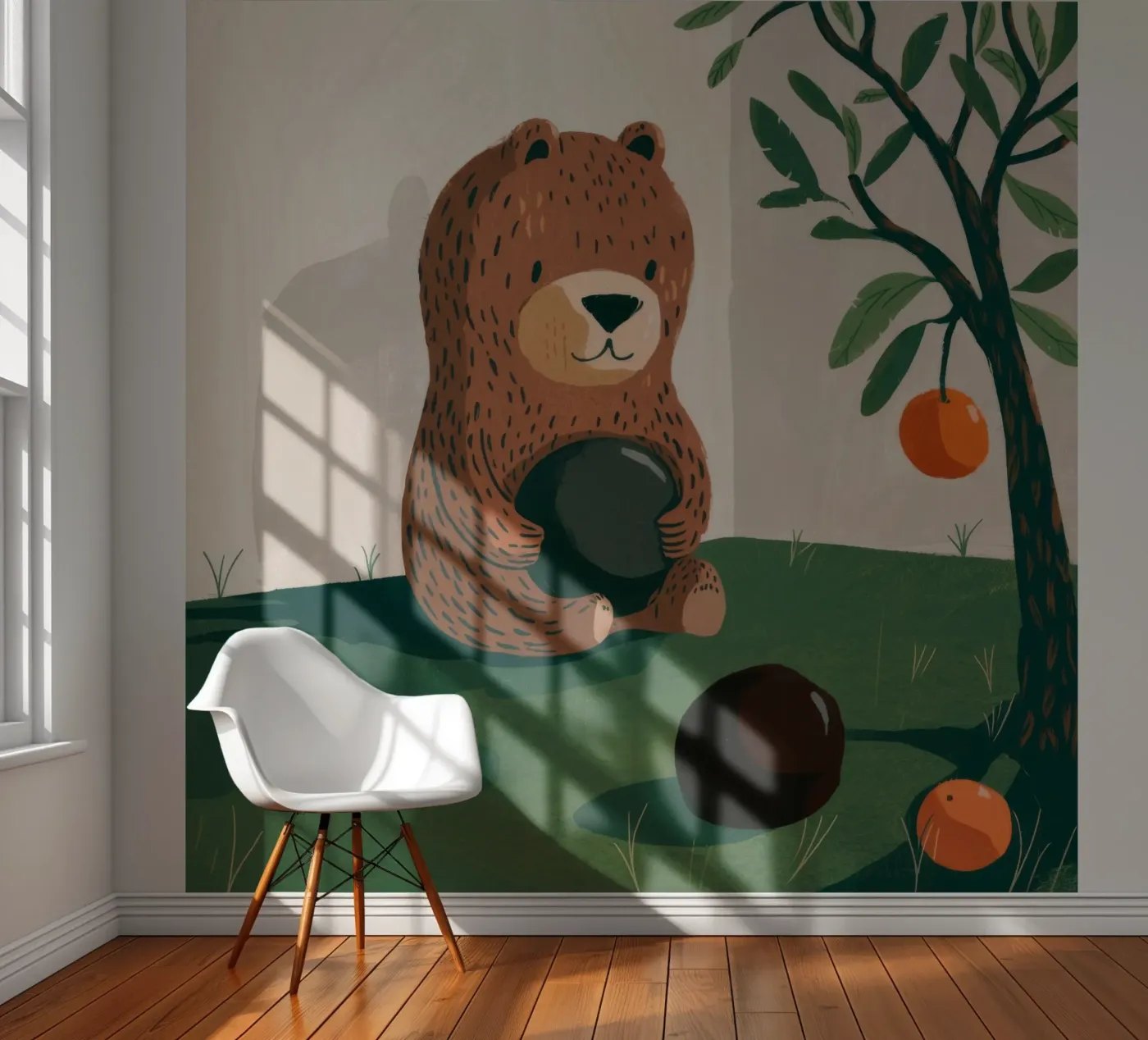 Harvest Bear Delight fotobehang van Timeless Huse