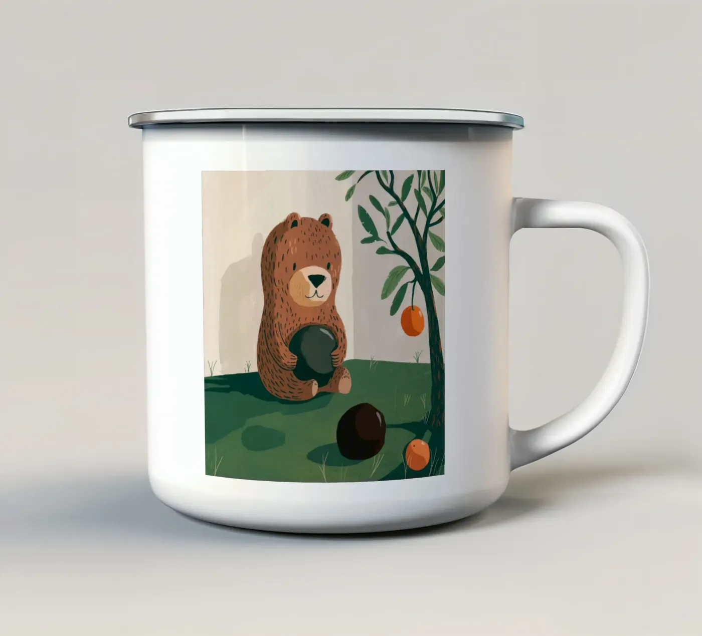 Harvest Bear Delight emaille mok van Timeless Huse