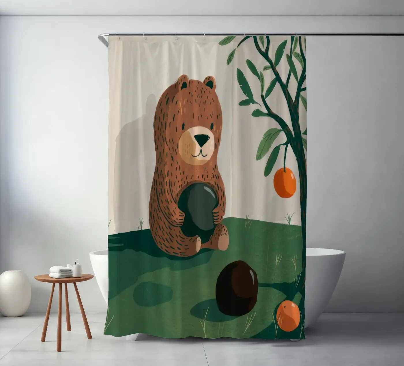 Delizia dell'orso del raccolto tenda da doccia da Timeless Huse
