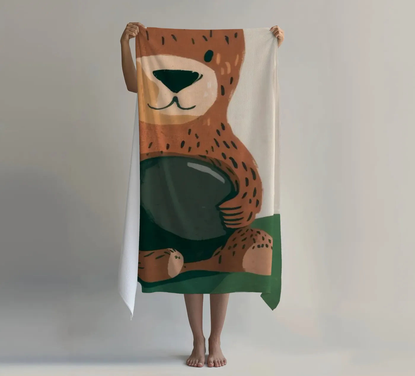 Harvest Bear Delight beach towel by Timeless Huse