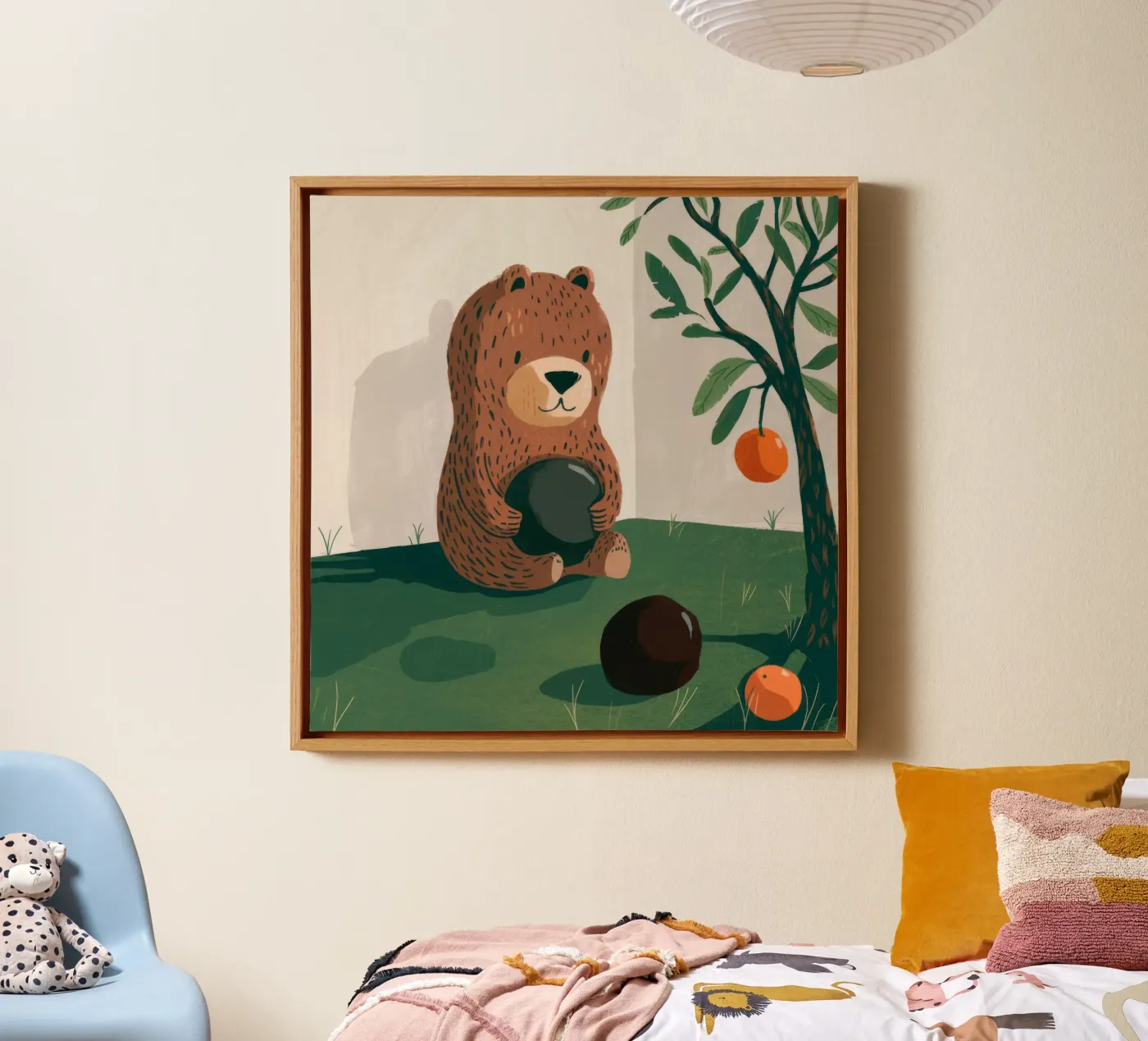 Harvest Bear Delight canvas van Timeless Huse