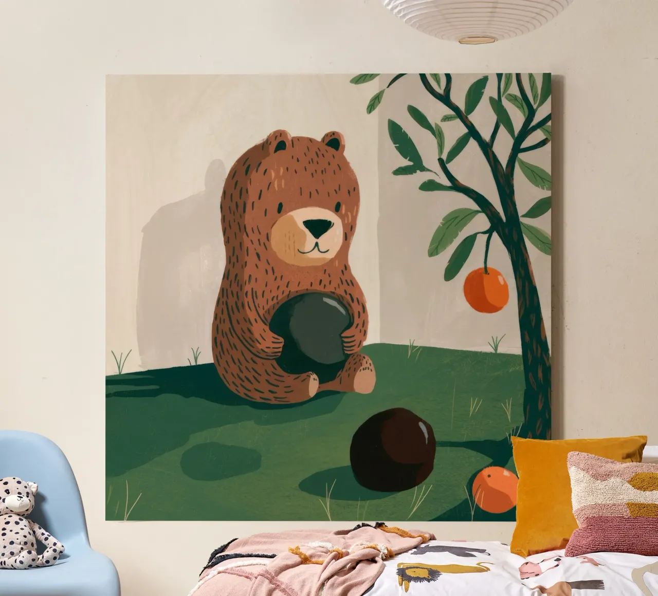 Harvest Bear Delight canvas by Timeless Huse
