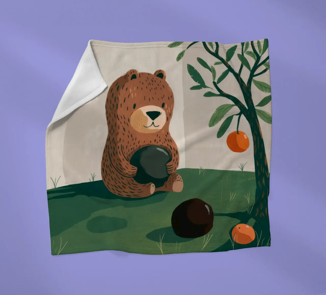 Harvest Bear Delight fleecedeken van Timeless Huse