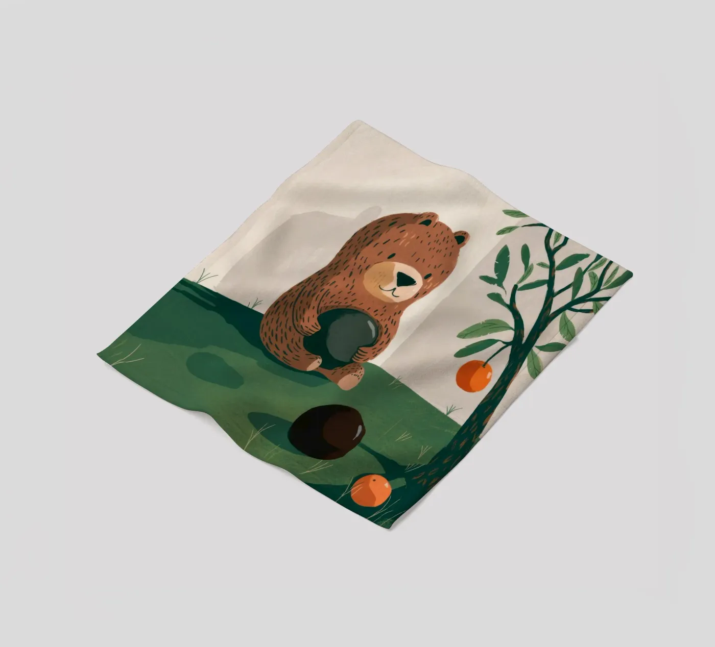 Harvest Bear Delight fleecedeken van Timeless Huse