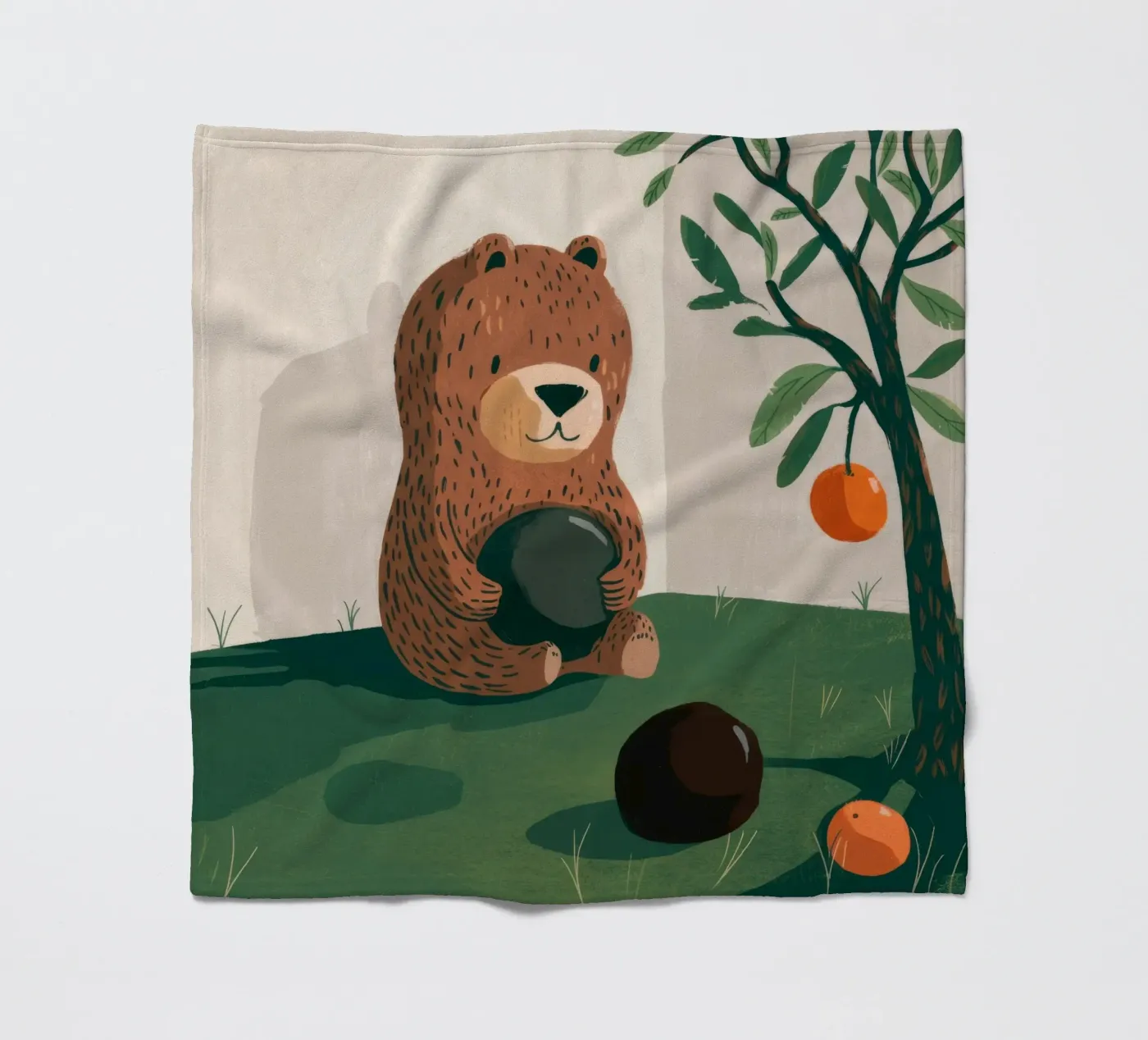 Harvest Bear Delight fleecedeken van Timeless Huse