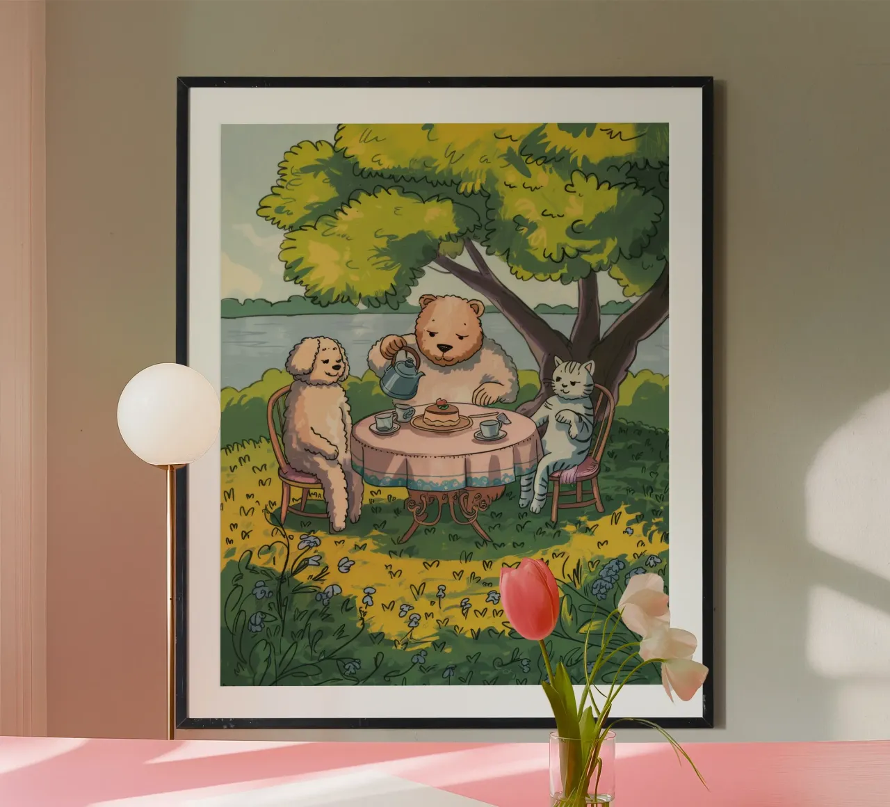 Serenata del tè incantato poster con telaio in plastica da Timeless Huse