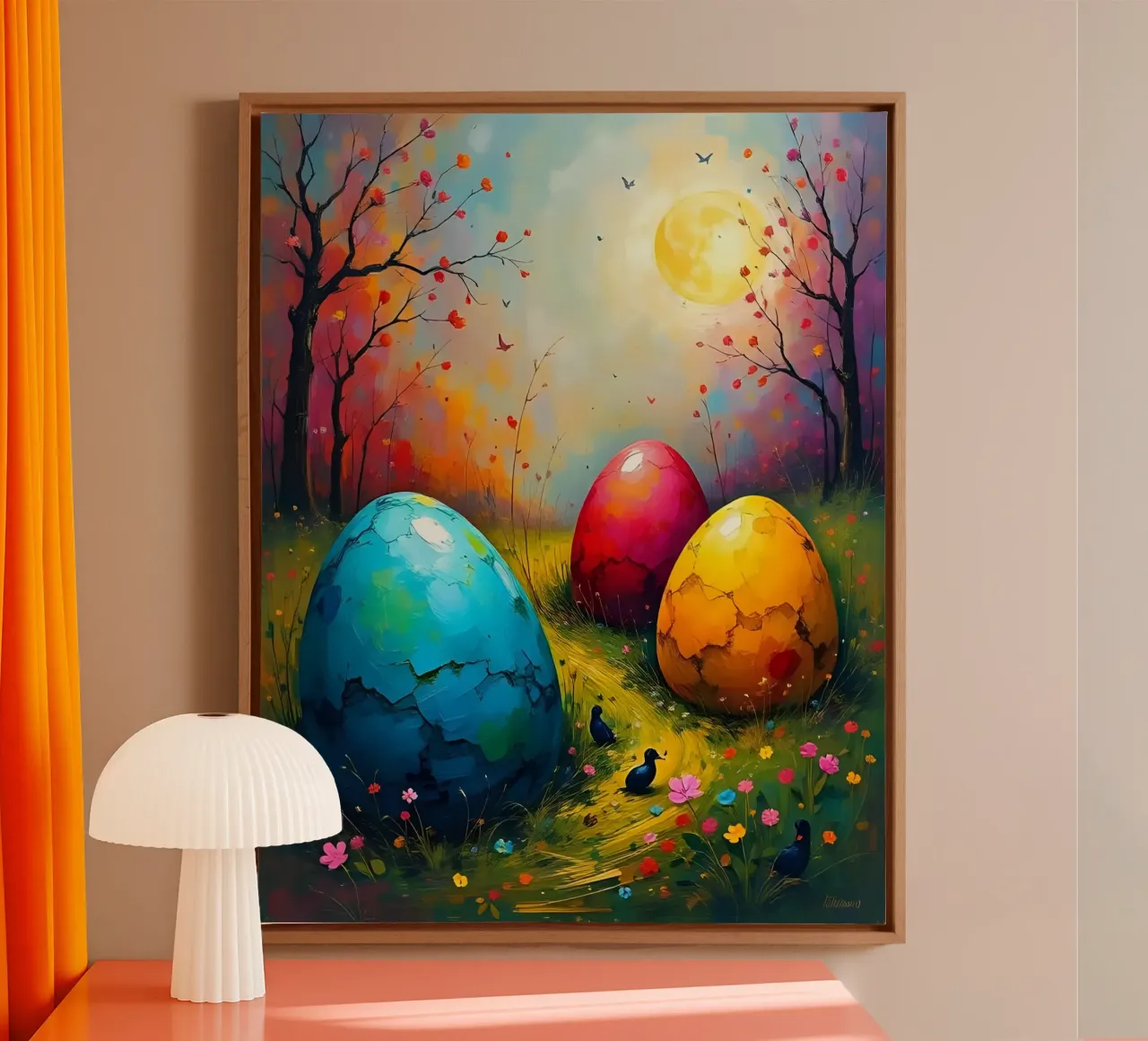 Pascua_estilo_B_8 lienzo con Marco flotante de Farb- und Blütenzauber by LK