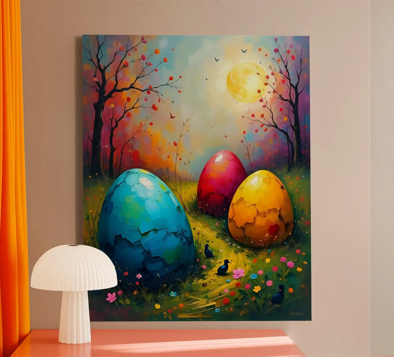 Pascua_estilo_B_8 lienzo con Marco flotante de Farb- und Blütenzauber by LK
