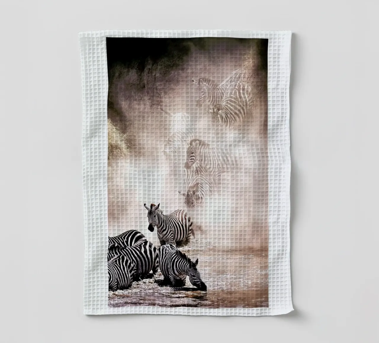 Crossing the Mara River tea towel by Natural Kingdom